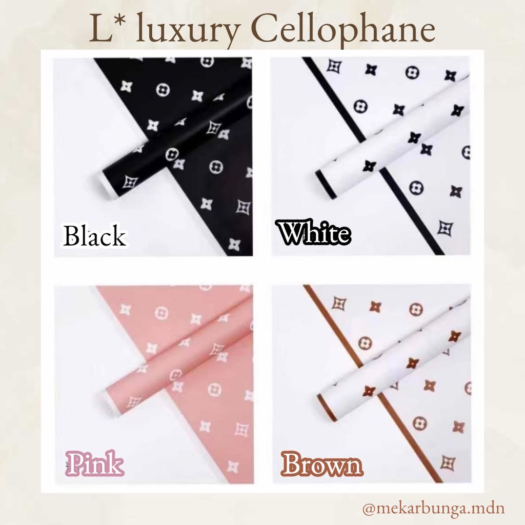 

(K 29) - (20 Lembar) Kertas Bunga Cellophane Luxury L* Motif Korean Flower Wrapping Waterproof Buket Bunga