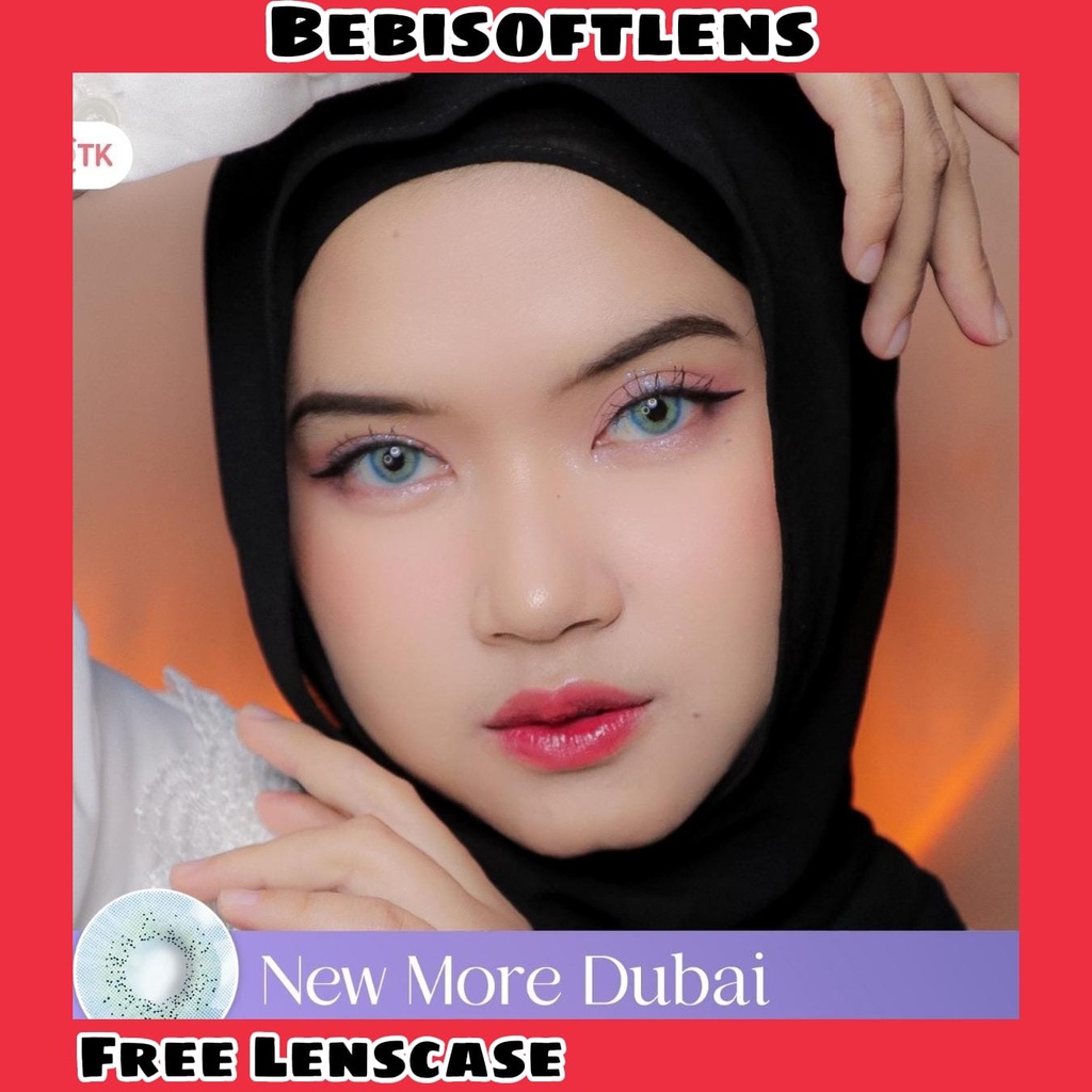 Softlens New More Dubai DIA 14.50mm BROWN BLUE (-3.25 s/d -6.00) / Softlense / CTK CARAMEL PASTEL Lensa Kontak