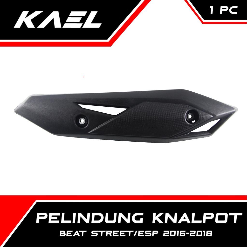 Cover Knalpot Honda Beat New FI-F1-Street eSP 2016-2017-2018-2019 Polos Hitam Tutup-Tameng-Pelindung Kenalpot-Muffler-Exhaust