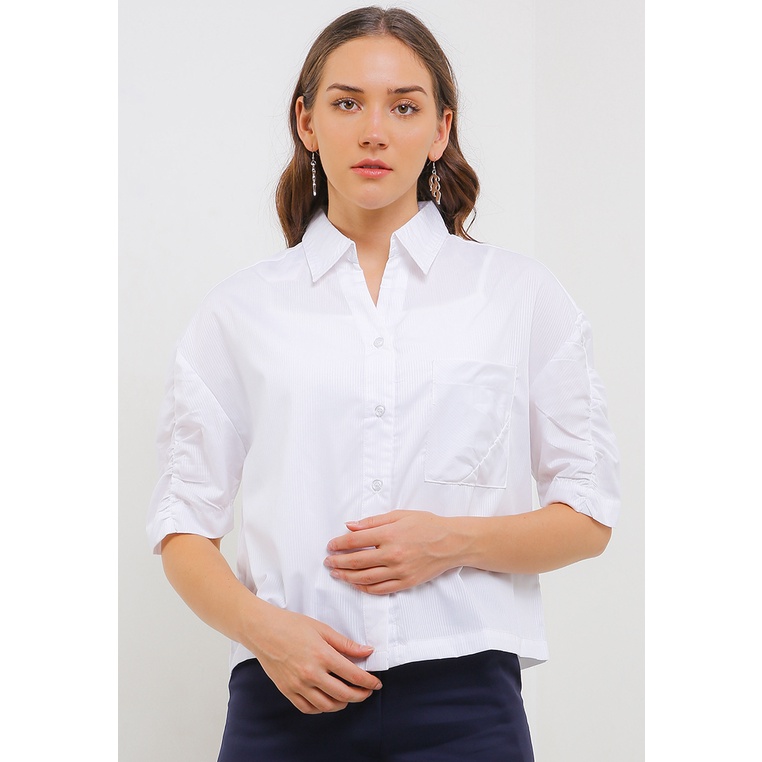 MILLE Blus Kemeja Wanita Matilda Shirt White