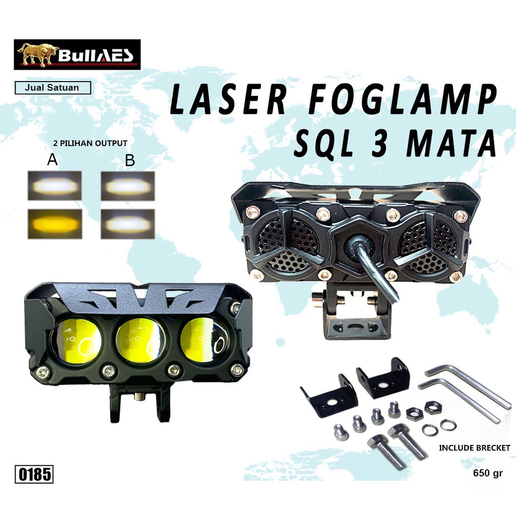 New Lampu tembak Laser Foglamp SQL 3 MATA Superbright Hi Loo