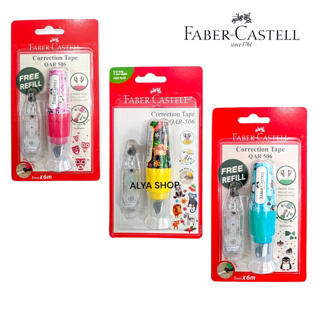 

Correction tape QAR-506 Fancy + reffil faber castell / Tipe X kertas