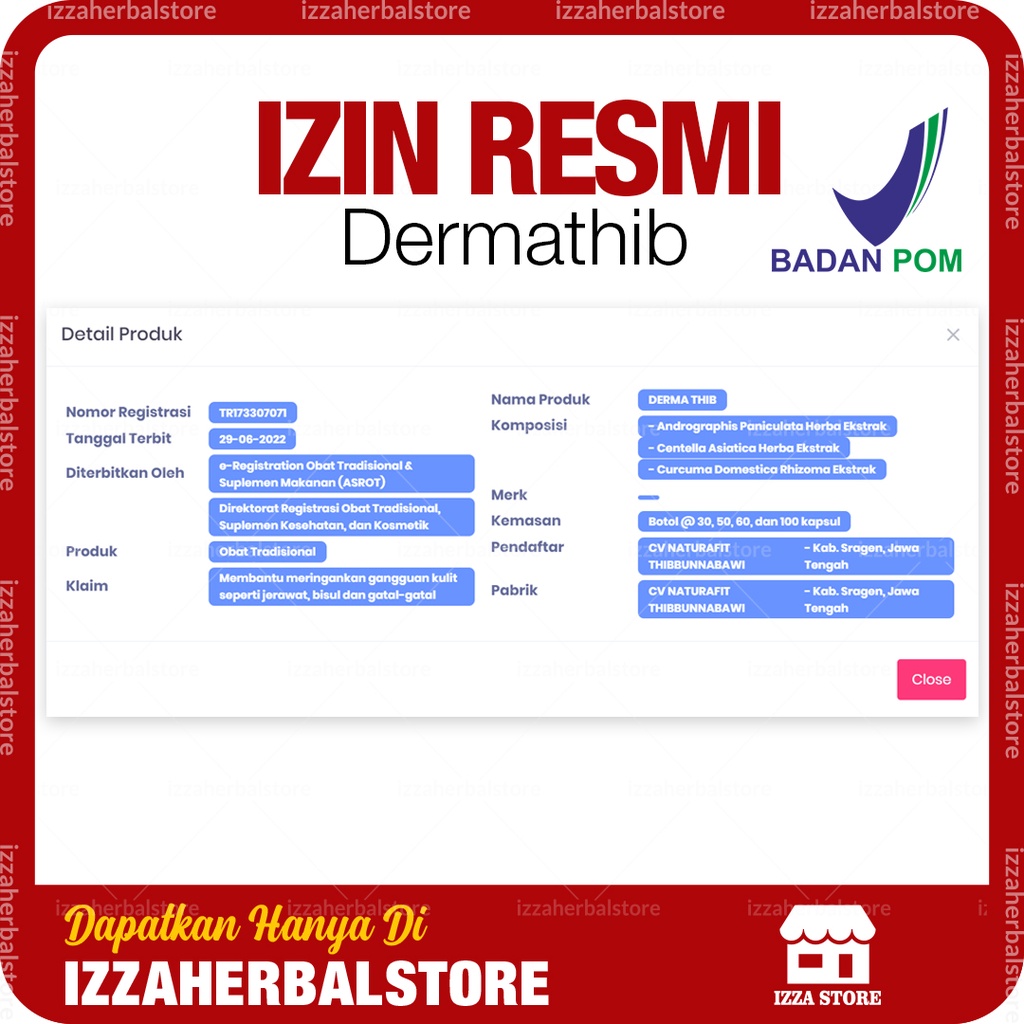 Perawatan Kecantikan Kapsul DERMATHIB Obat Perawatan Kulit Dari Dalam Ampuh Atasi Kulit Gatal Berjerawat