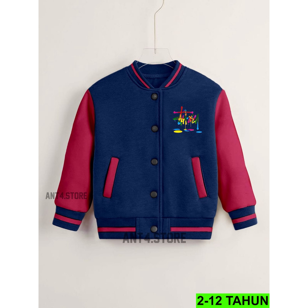 JAKET VARSTY BASEBALL ANAK UMUR 2 - 12 TAHUN JACKET ANAK LAKI LAKI PEREMPUAN