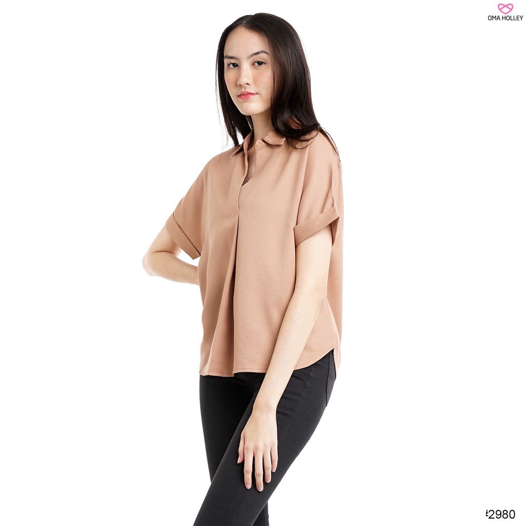 (COD) OH Fashion Trili Blouse V-neck Wanita #2980
