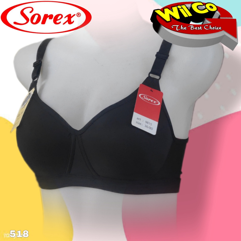 K518 - BRA WANITA SOREX SILKY SOFT BUSA TIPIS TANPA KAWAT KAIT 3 CUP B SIZE 34 - 40