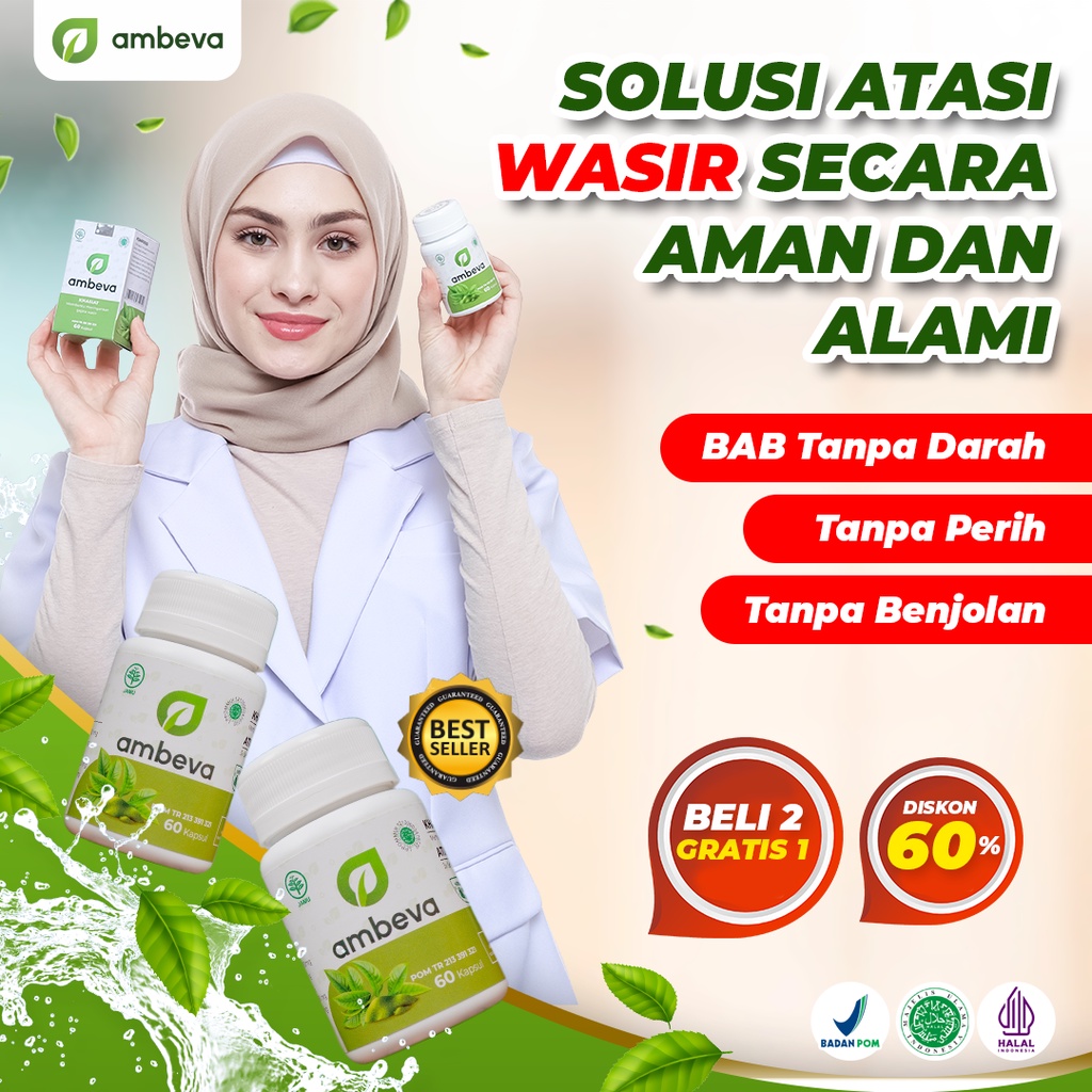 Ambeva obat ambeien mengempeskan benjolan ambeyen wasir berdarah stadium 4 herbal paling ampuh bpom original asli