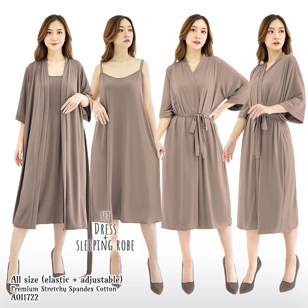 FOLVA Wedding Kimono Bridesmaid Set inner dress spandex melar 1722OSET