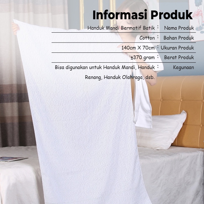 Handuk Mandi 70x140 cm High Quality / Daya Serap Yang Bagus (100% COTTON) BISA COD Handuk Mandi H101HE