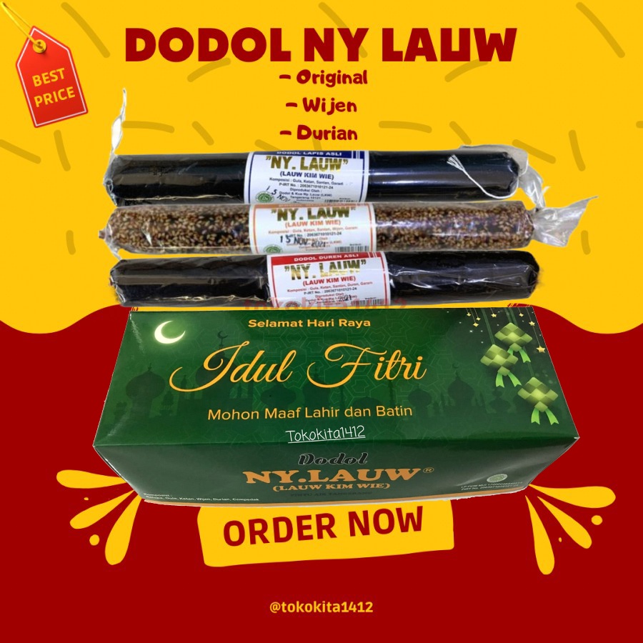 Dodol Ny Lauw Hampers 3 rasa @200 gr Khas Tangerang dengan Box