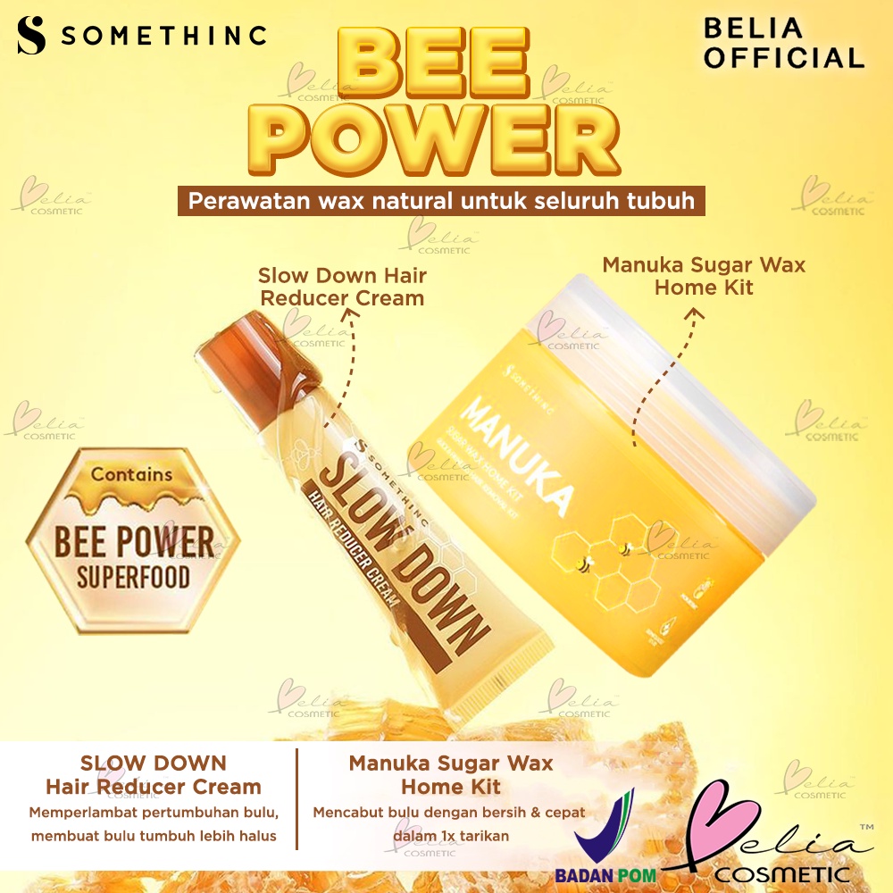 ❤ BELIA ❤ SOMETHINC Manuka Sugar Wax Home Kit (Waxing Natural untuk Tubuh) 200gr | Hair Recuder Cream 30gr | BPOM