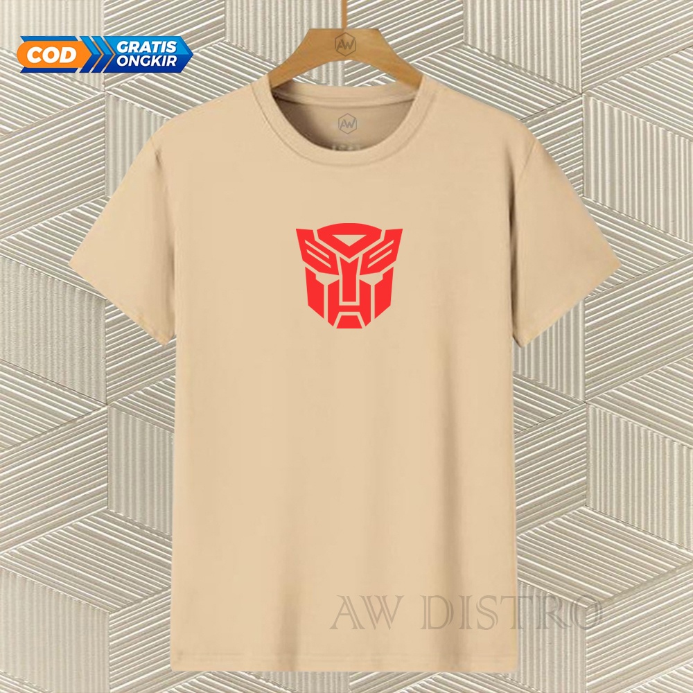 COD Baju Kaos Distro Transpormers Tex Merah Premium Quality Lengan Pendek