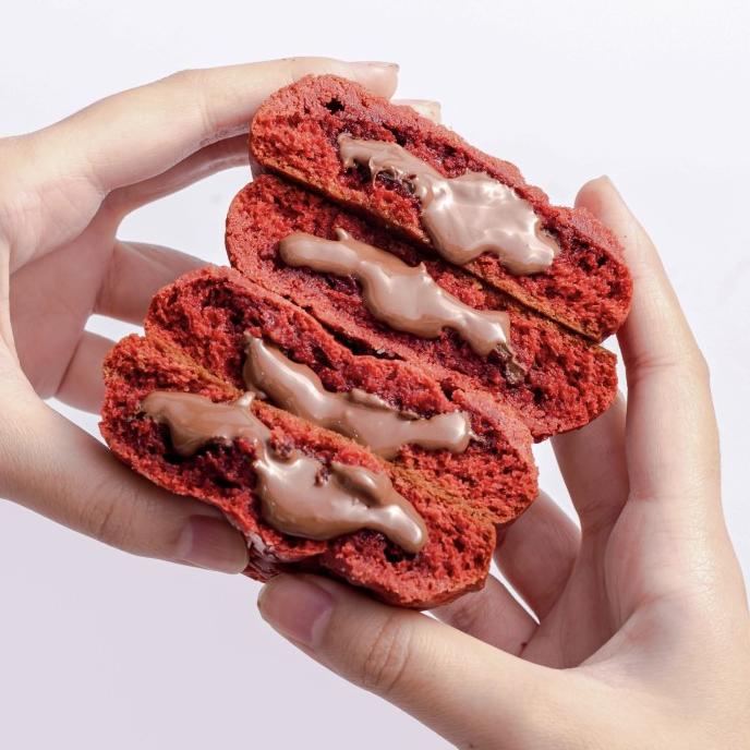 

Nutella Red Velvet Molten Cookies.