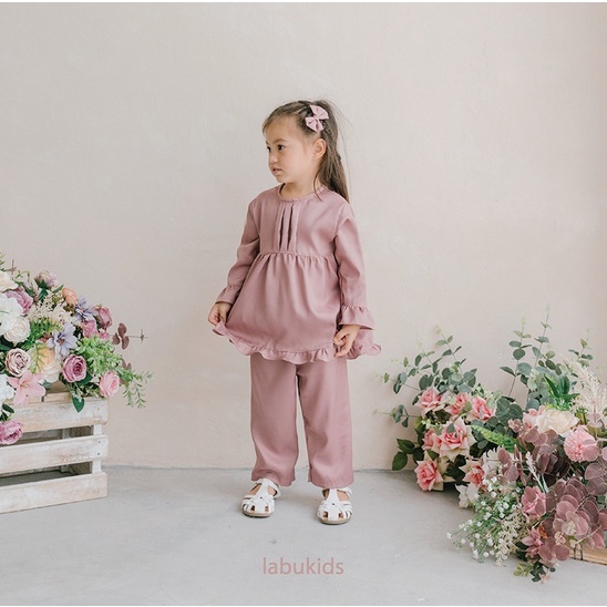 Labu Kids Rumi Tunic Set - Setelan Tunik Anak Perempuan Raya Collection Celana Panjang Setelan