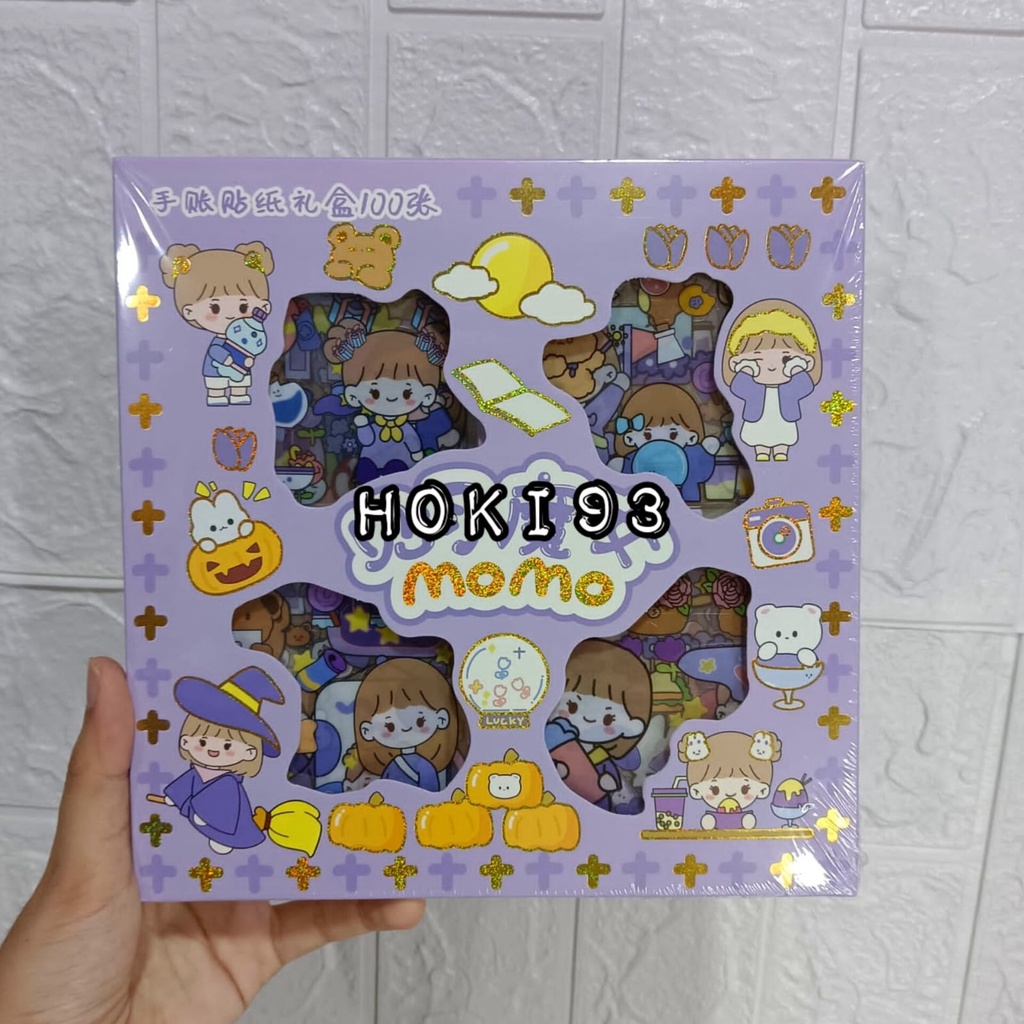 STICKER KARTUN lucu MOMO SET BOX stiker SET KARTUN