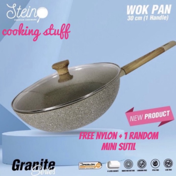 Promo Stein cookware - Granite Series Wok Pan 30cm Berkualitas