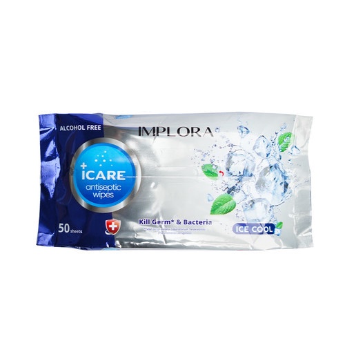 IMPLORA Antiseptic Wipes Ice Cool Free Alcohol