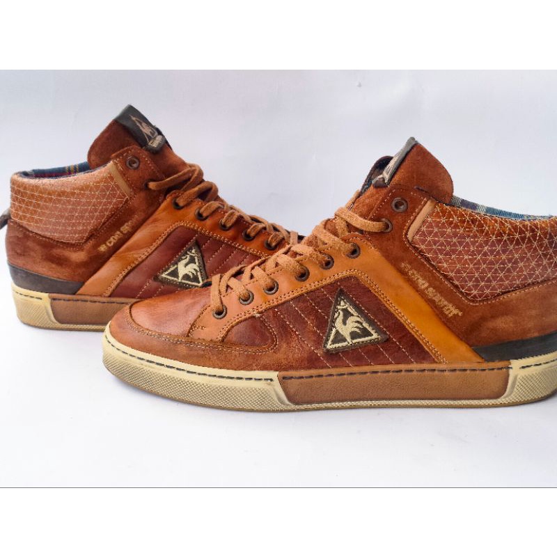 Sepatu Sneakers Le Coq Sportif High Leather Original (Preloved) (Second)