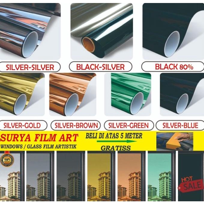 sticker kaca / kaca film one way hijau