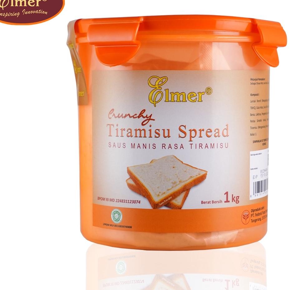 

QualityControl⭐✔️-Elmer Spread Crunchy Tiramisu 1 kg | Selai Roti, Kue, Bolu