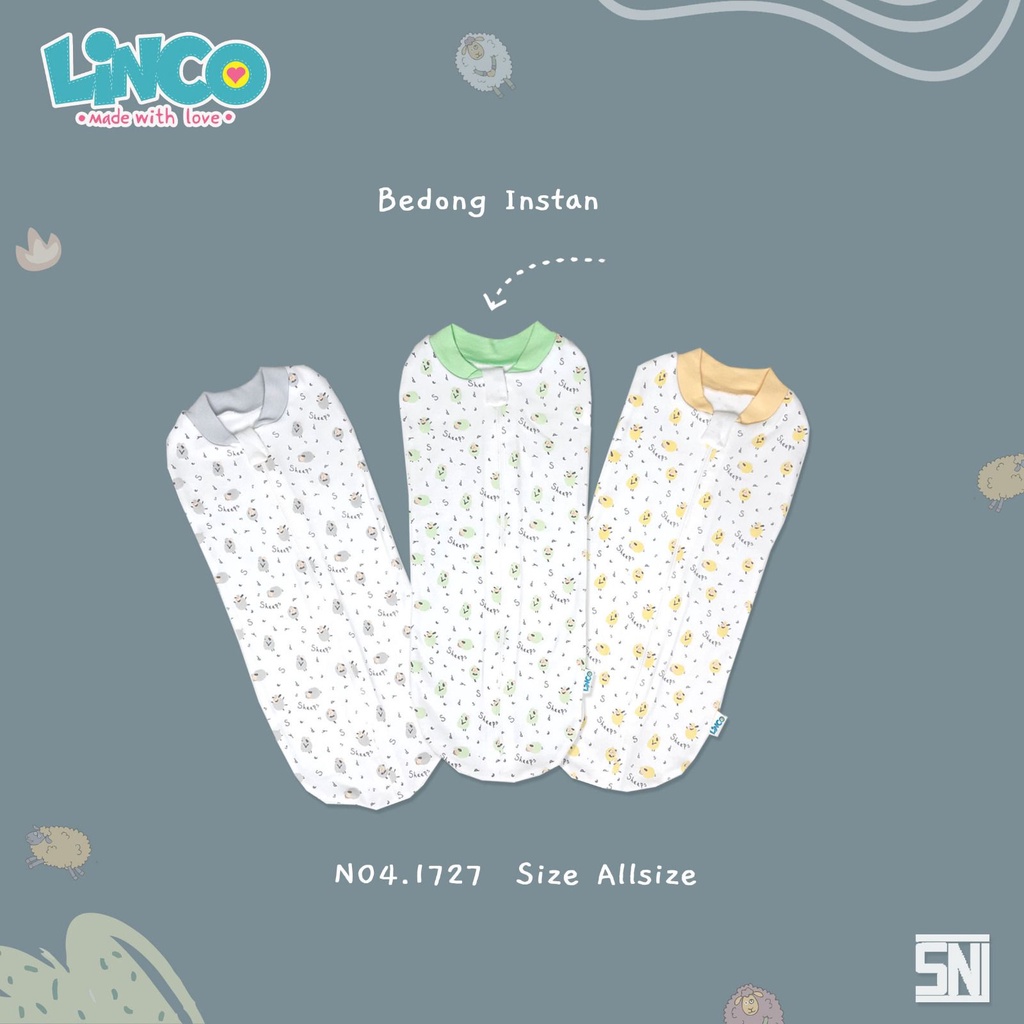 Bedong Bayi Instan LINCO SNI Baju pakaian selimut bayi ANTI ALERGI Motif random