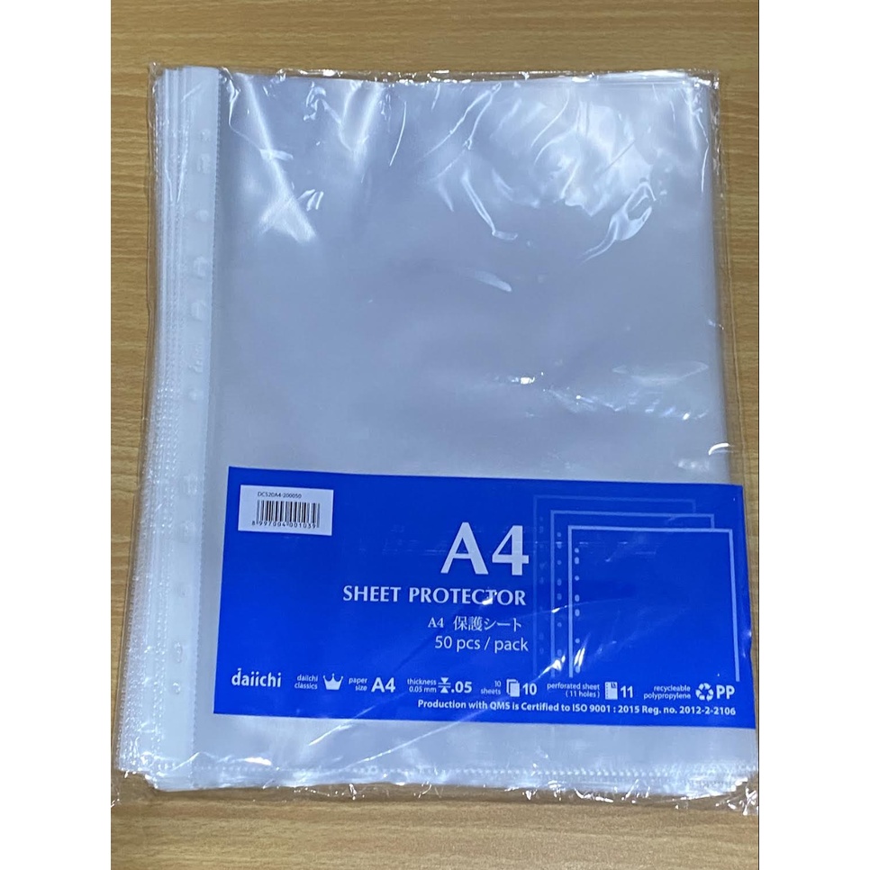 

PP Pocket/ Sheet Protector Daiichi A4 isi 50 Lembar