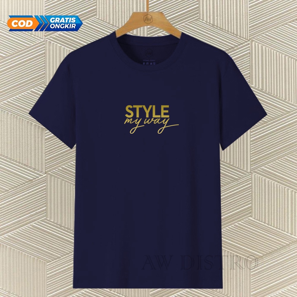 COD Baju Kaos Distro STYLE Tex Gold Premium Quality Lengan Pendek