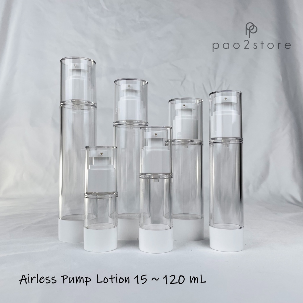 Botol Airless PUMP - Lotion / Serum Travel Size Refillable Bottle Vacuum Treatment - Kosmetik / Skincare / Sanitizer Kit