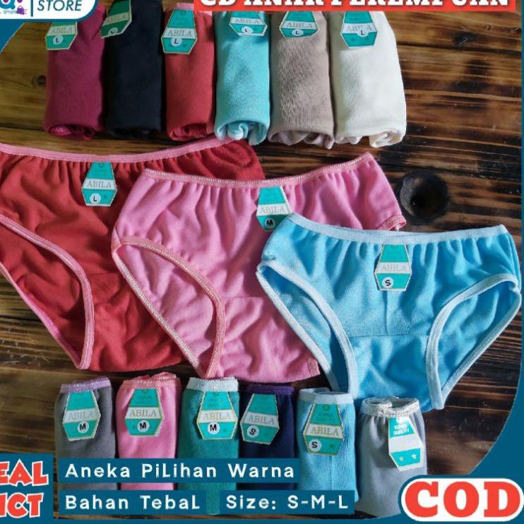 >V44859) 6 Pcs CD Celana Dalam Anak Perempuan TK/SD/SMP/Remaja ABILA Murah