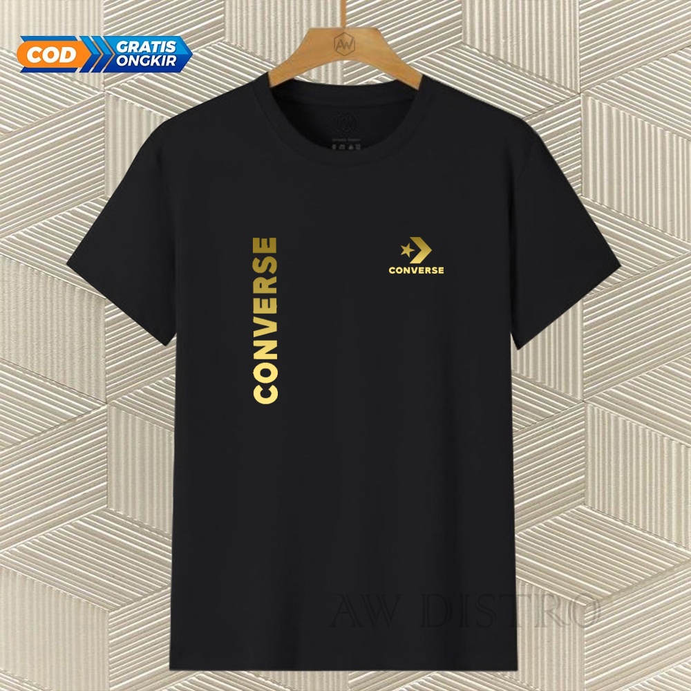 COD Baju Kaos Distro Cvs Kirka Text Gold Premium Quality Lengan Pendek