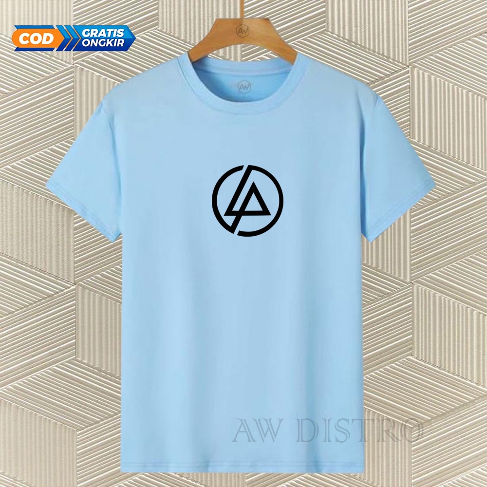 COD Baju Kaos Distro lp round Text Hitam Premium Quality Lengan Pendek