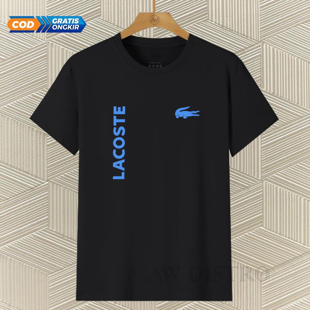 COD Baju Kaos Distro Lct Kirka Text Sky Blue Premium Quality Lengan Pendek