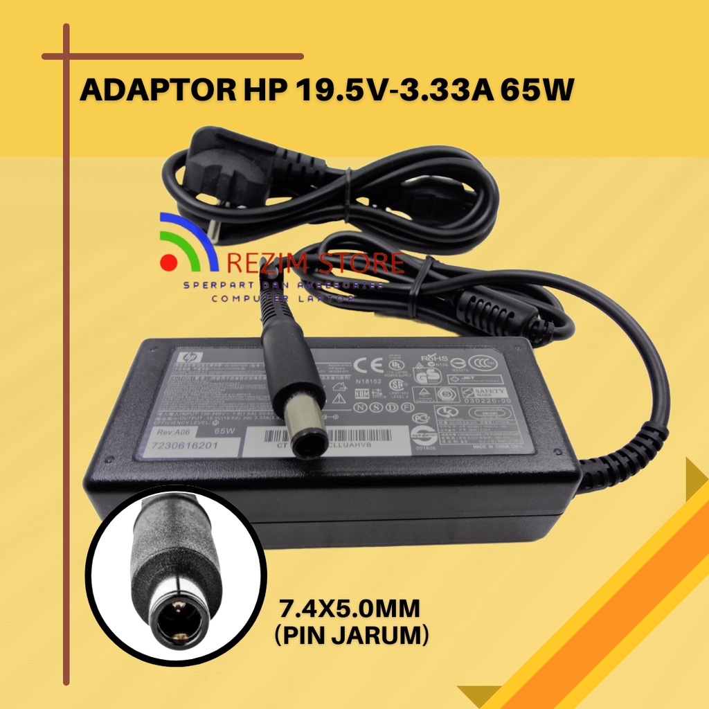 AC Power Adapter Charger Hp  19.5v 3.33a Jarum Adaptor Hp 19 21 22 23 Pc All In One HP ProDesk 260 G