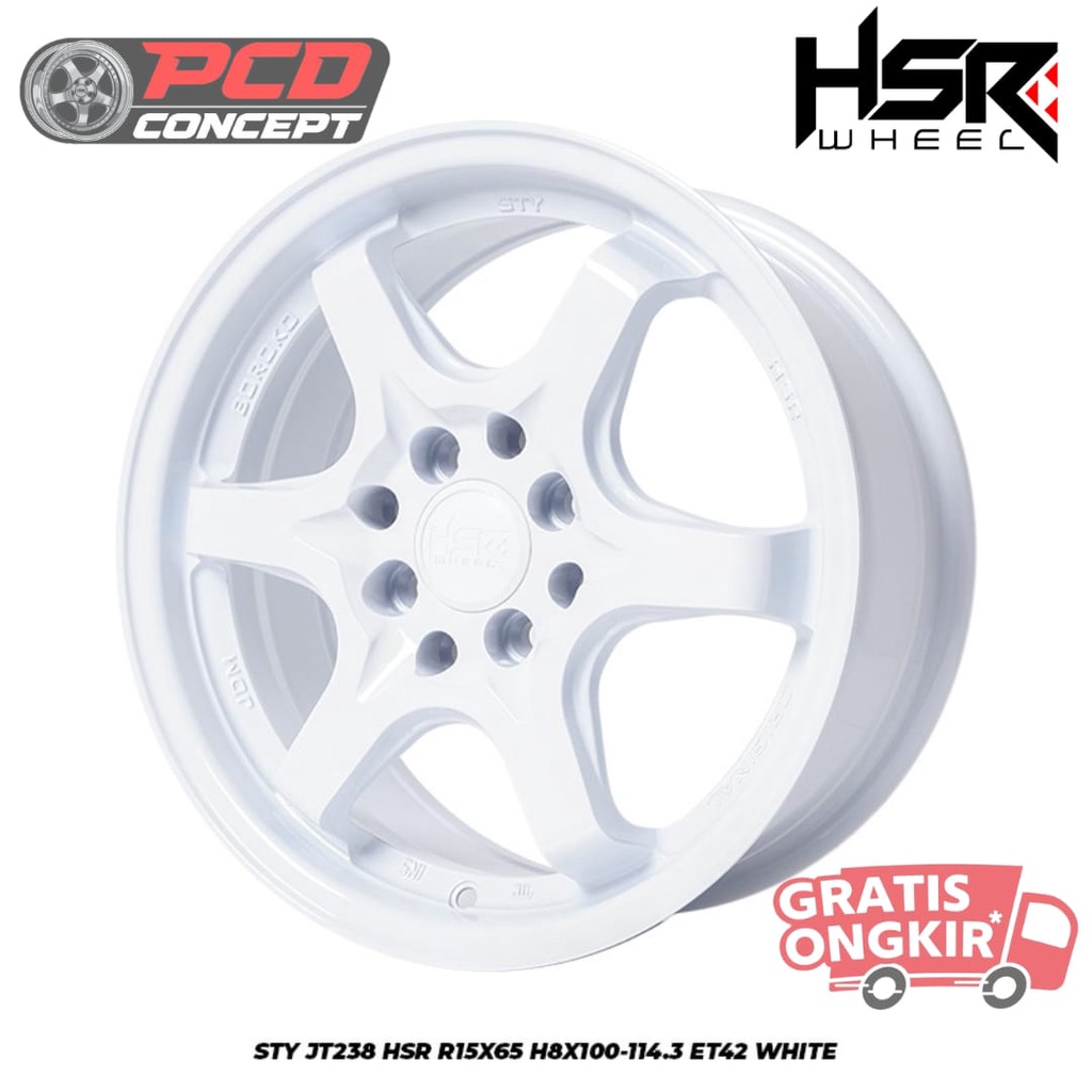 VELG BRIO AGYA CALYA AVANZA VIOS R15 HSR WHEEL RING 15 TERBARU PUTIH