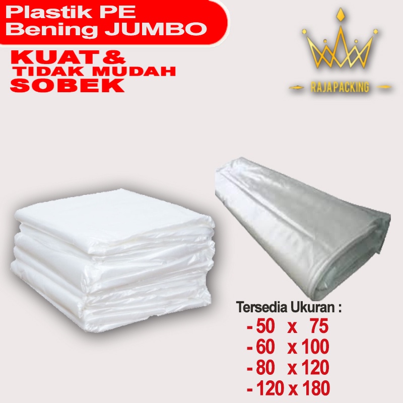 Plastik Pembungkus bahan PE JUMBO  Bening  NON RECYCLE UK : 50, 60, 80, 120