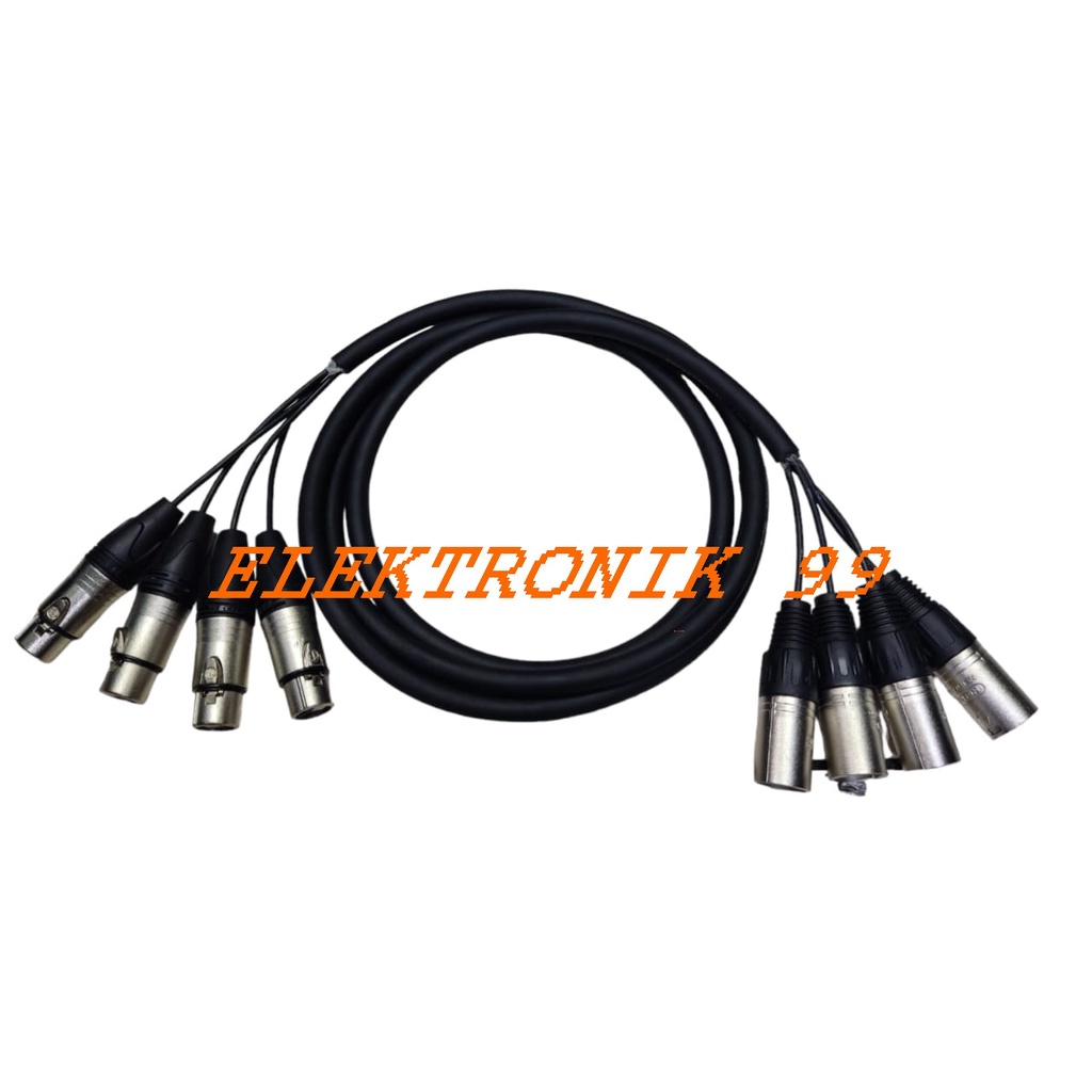 SNAKE KABEL 4 CHANNEL INPUT OUTPUT KABEL XLR FAMALE TO MALE 4 CHANNEL KABEL ISI 4 CANON