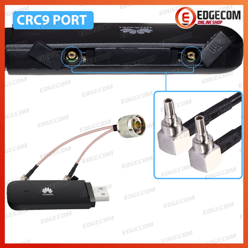 Pigtail N male to Dual CRC9 untuk Modem USB Huawei E3372 E3272 E3276