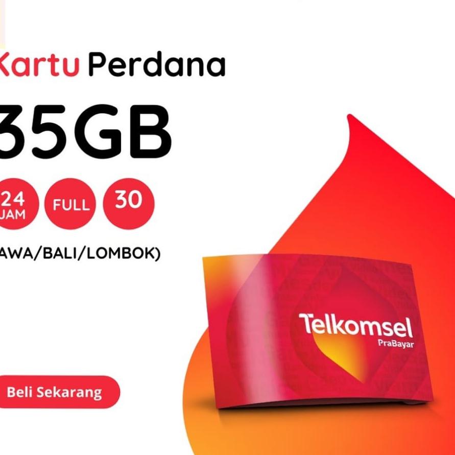 Terbaru✔️⭐-KARTU PERDANA KUOTA 35GB INTERNET MAX TELKOMSEL SIMPATI RED 4G  MASA AKTIF/EXP SILAHKAN C