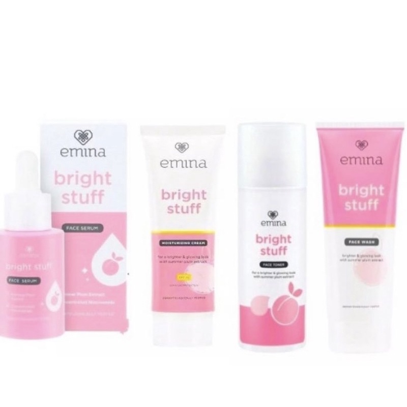 PAKET Glowing  EMINA  BRIGHT STUFF 4PCS/ PERAWATAN WAJAH