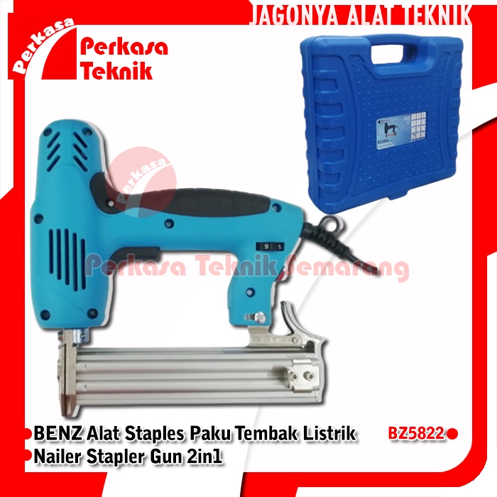 

BENZ BZ5822 Alat Staples Paku Tembak Listrik Nailer Stapler Gun 2in1