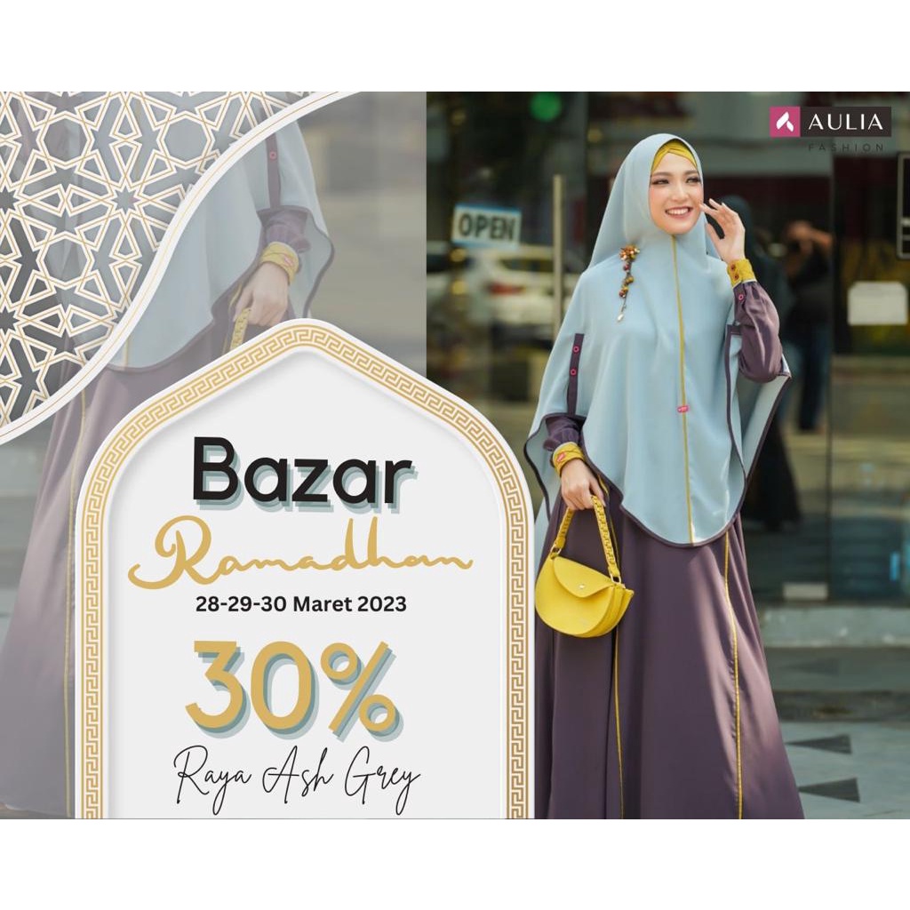 bazar ramadhan gamis aulia raya ash grey