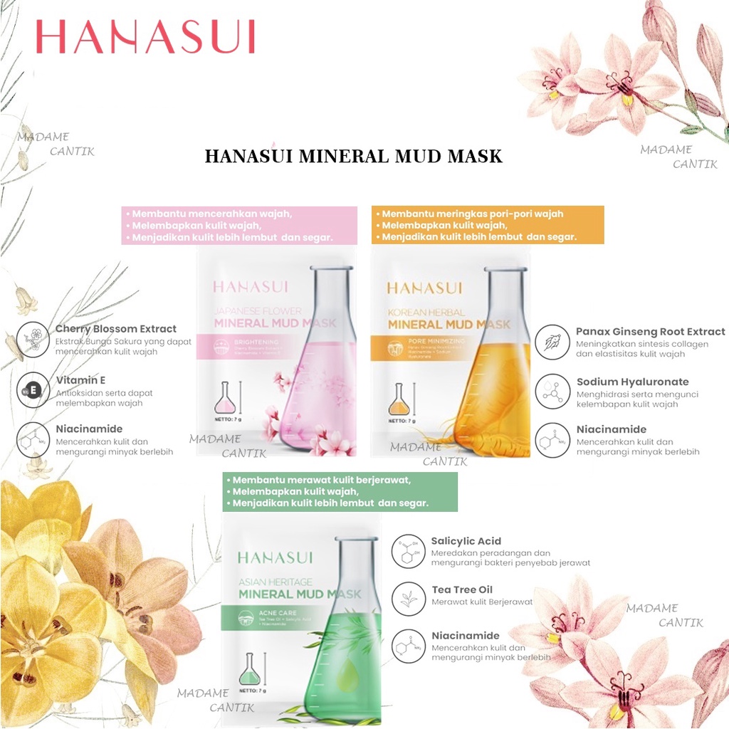 ✿ MADAME ✿ HANASUI MINERAL MUD MASK PEEL OFF - MASKER PEEL OFF HANASUI BPOM