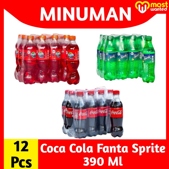 SPRITE/COCA COLA/ FANTA 390ml /KRAT