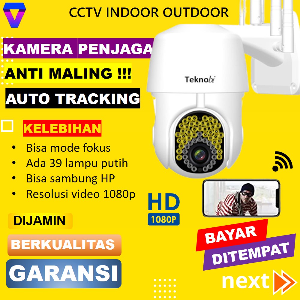 CCTV WIFI OUTDOOR WATERPROOF KAMERA CCTV WIRELESS INDOOR SAMBUNG WIFI AUTO TRACKING JS183