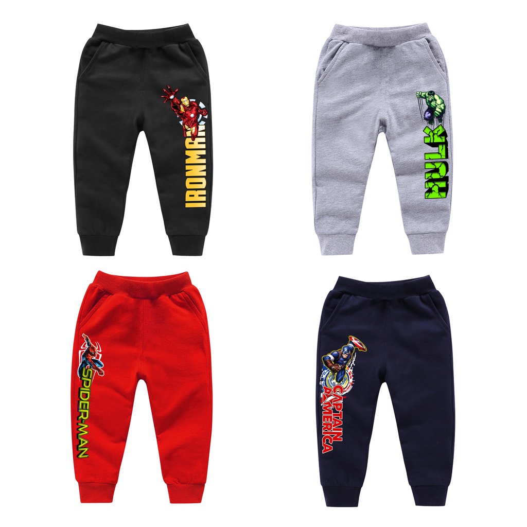 Celana Jogger Training Anak Laki-Laki Motif Superhero Bahan Babyterry Usia 1 Tahun Sampai Remaja Diatas 12 Tahun Golden1978