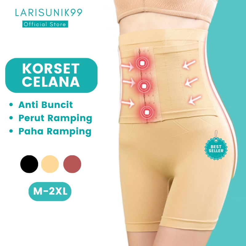 Korset Celana Wanita Korset Perut Bawahan Slimming Pengecil Perut Wanita Elastis Celana Korset Sepaha Kancing Magnet Jumbo Pembakar Lemak Pelangsing Pantat Paha Pengecil Pinggang Original Premium