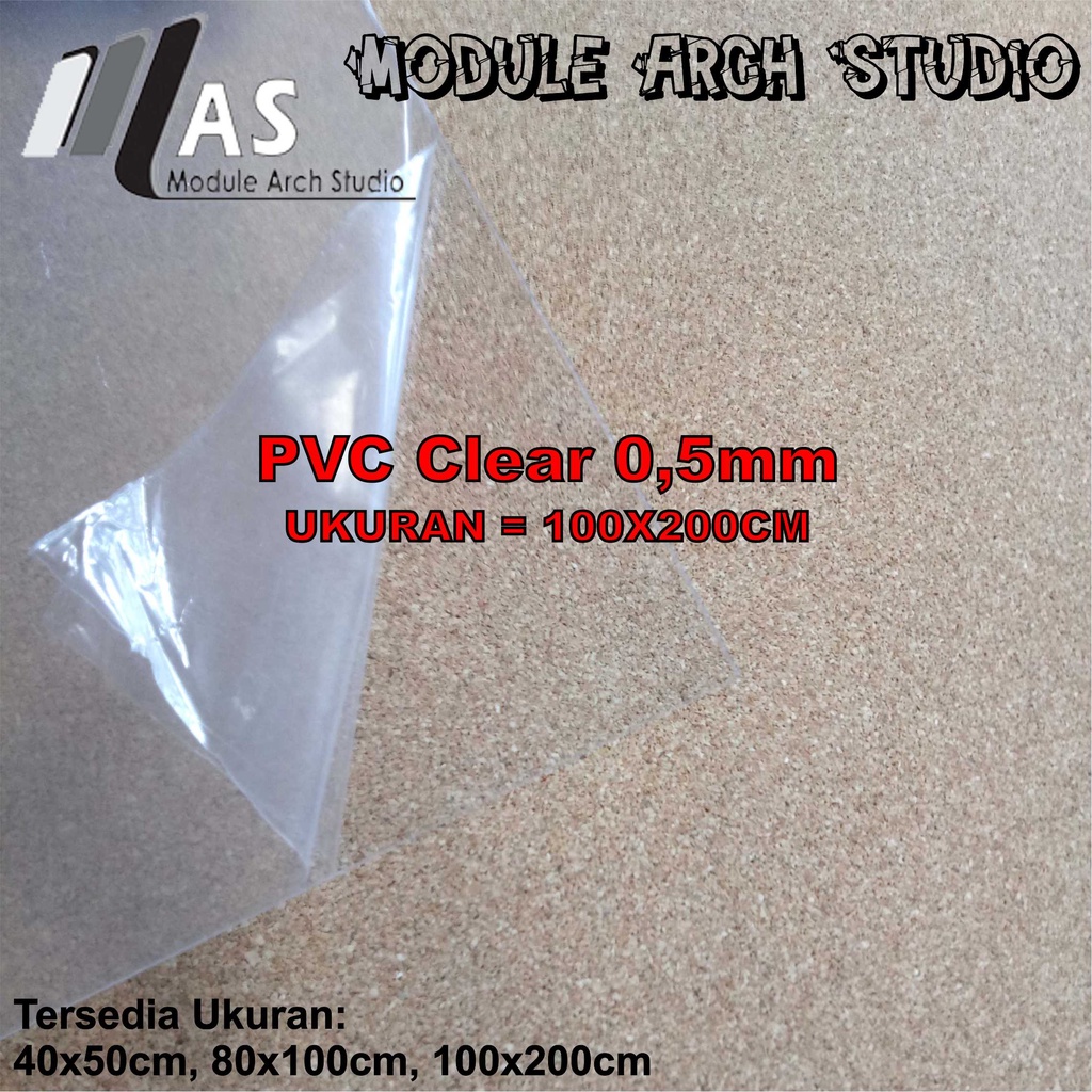 PVC Sheet 0,5mm 100x200cm - PVC Clear - PVC Putih - PVC Hitam