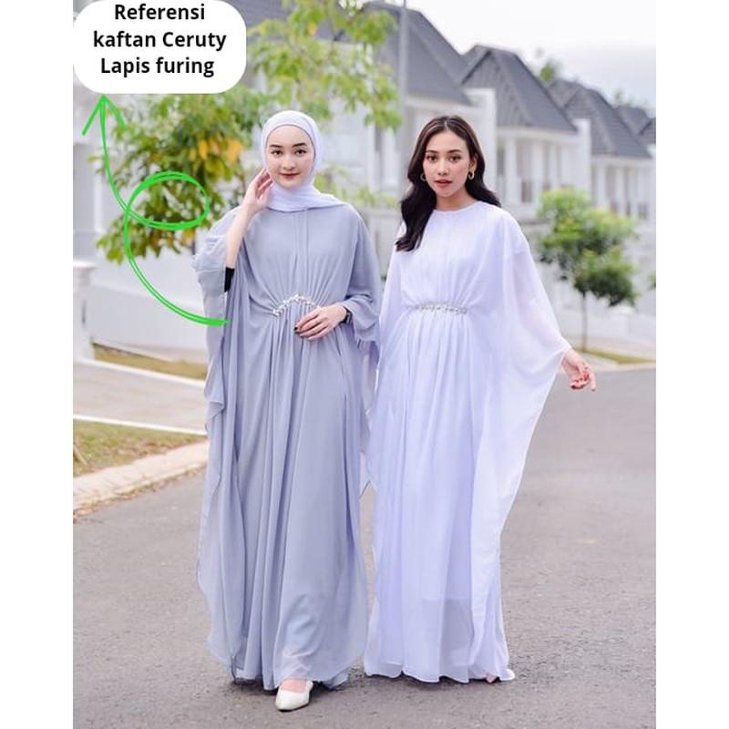 Shabira Kaftan Wanita Remaja Dewasa Putih Polos Model Lebaran Terbaru  Kaftan | Kaftan Wanita | Ka