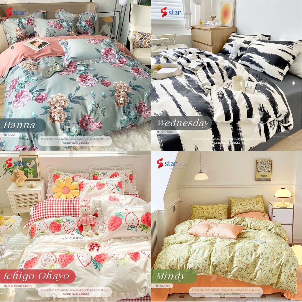 Sprei Motif Kain Katun | Sprei Katun Part 3 | Bisa Custom Ukuran | Sprei Single | Sprei Double | Single Bed &amp; Double Bed | Sprei Aeshtetic