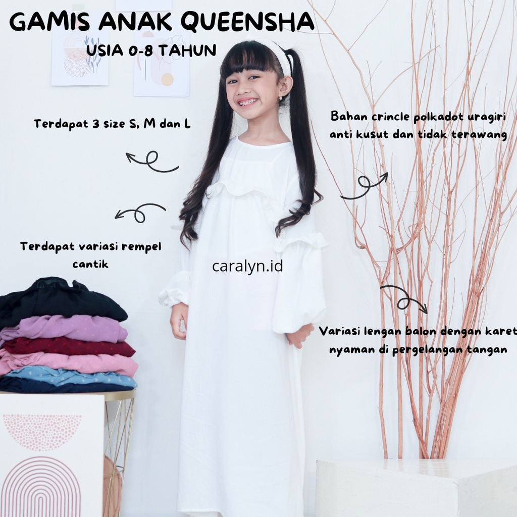 GAMIS ANAK QUEENSHA GAMIS CRINCLE DAILY ANAK PEREMPUAN